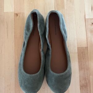 Green Suede Flats